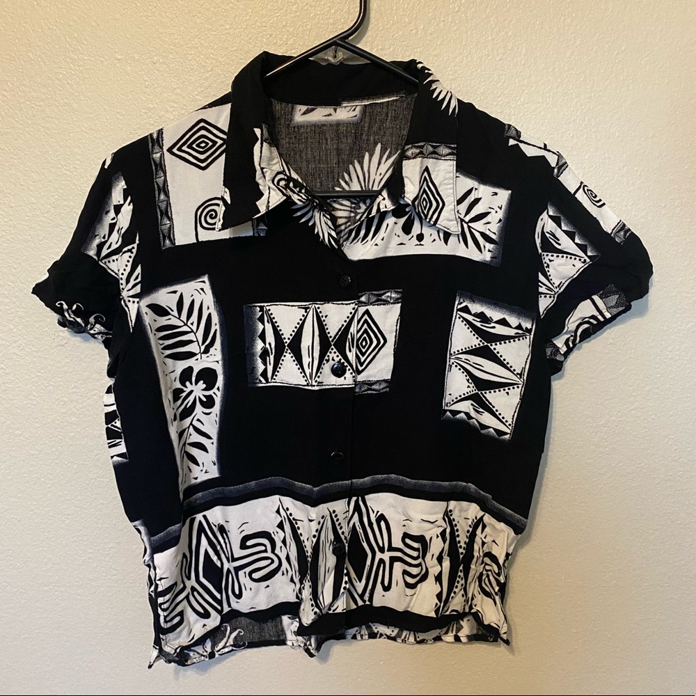 Vintage Cropped Hawaiian Shirt